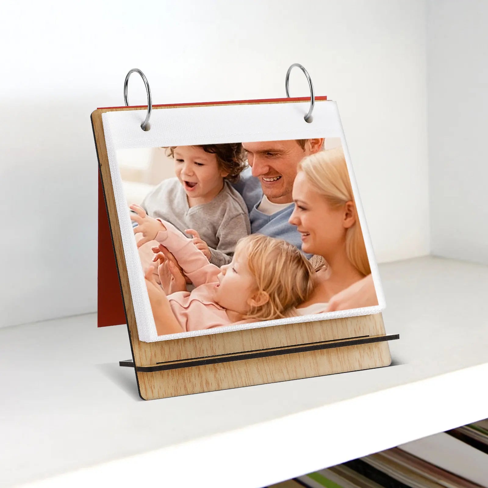 NICEXMAS Baby Growth Photo Album — Wooden Memory Organizer for First Year