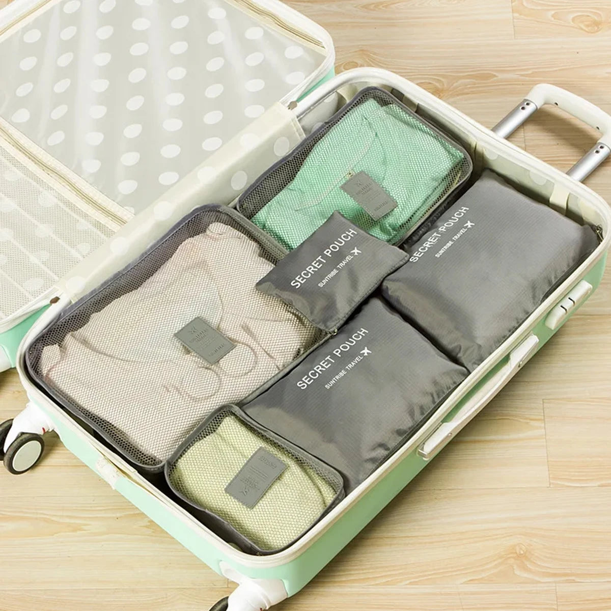 6-Piece Travel Packing Cube Set — Luggage Organizer & Clothing Storage Bags