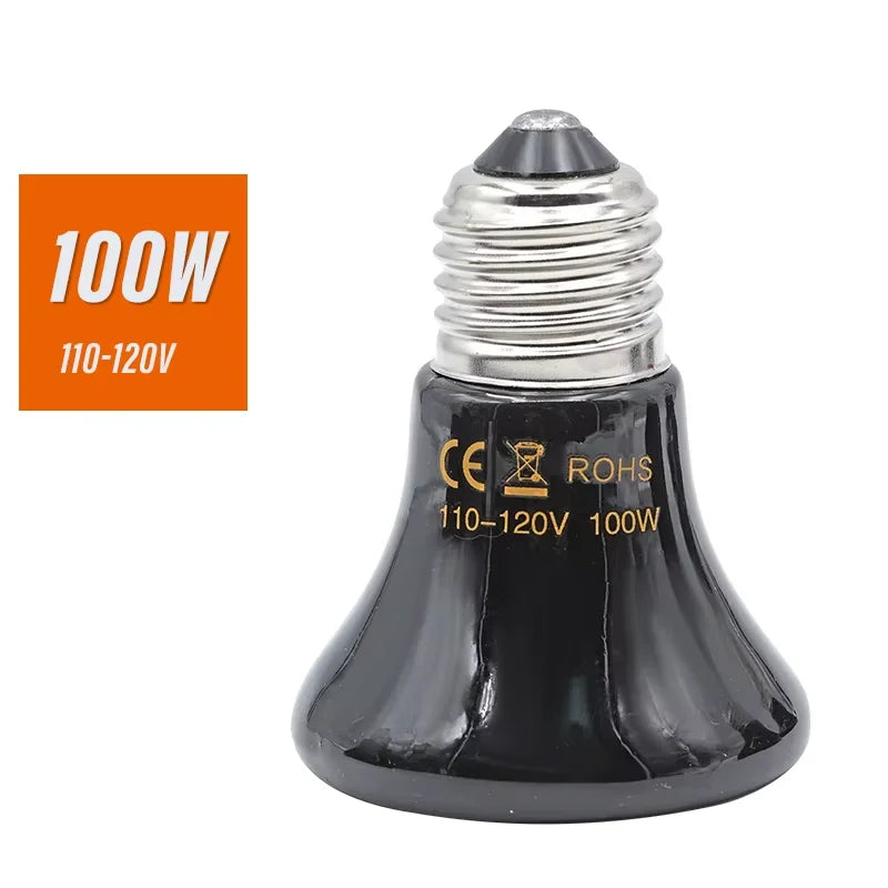 JIECARE Ceramic Infrared Heat Lamp — E27 Pet Brooder & Reptile Emitter