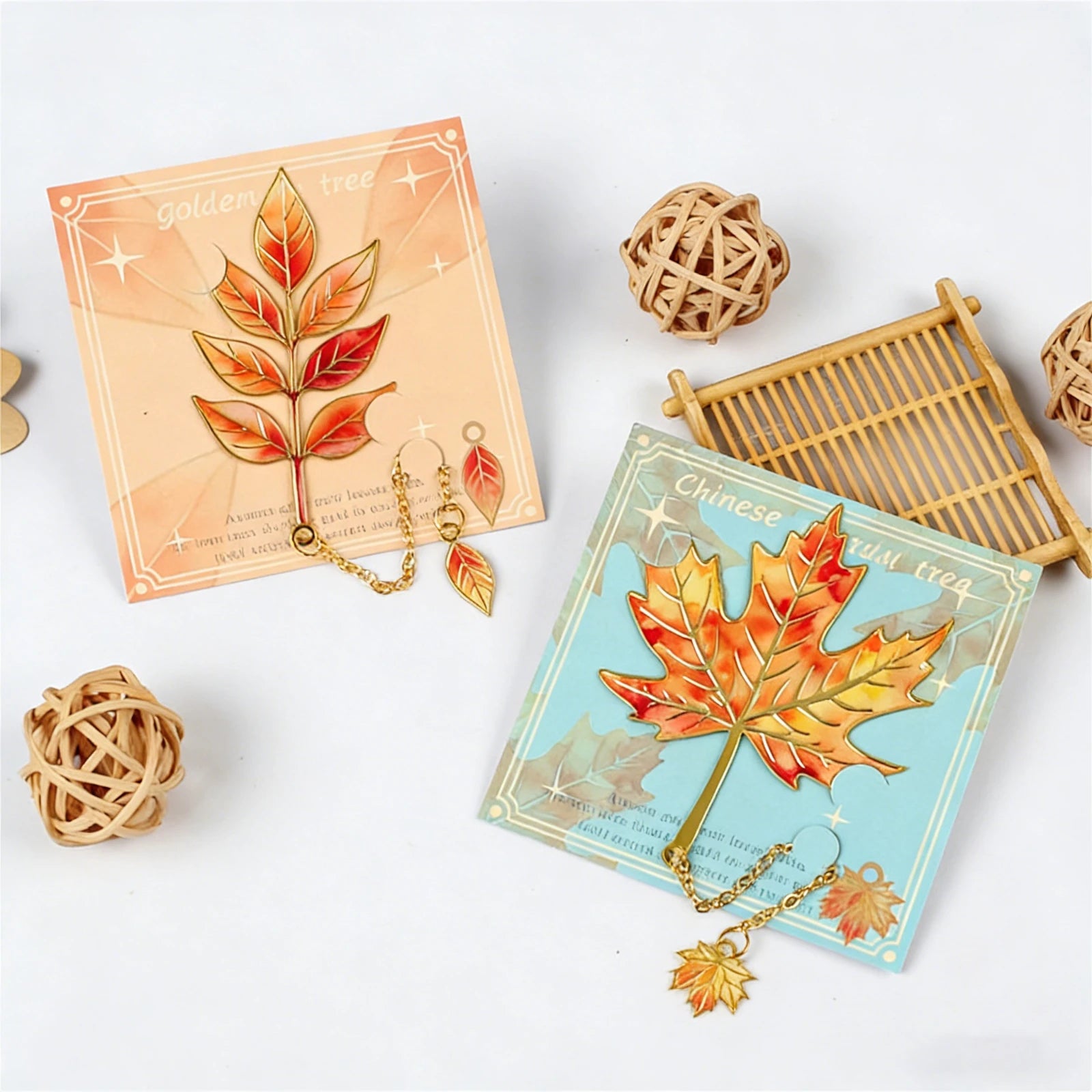 Tokulne Metal Leaves Bookmark — Elegant Stationery Gift for Readers