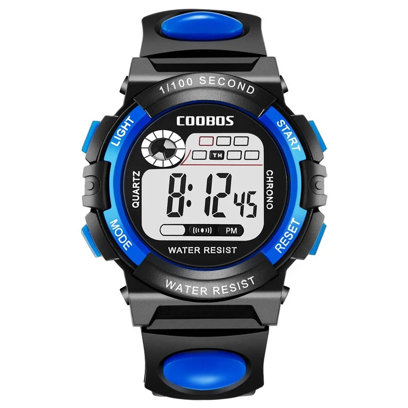 Digital LED Kids Sports Watch — Multifunctional Waterproof Wristwatch