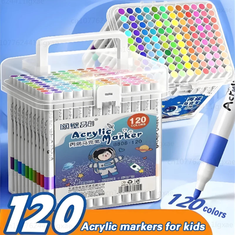 Acrylic Brush Marker Set — Liquid Ink Art Pens with Portable Case
