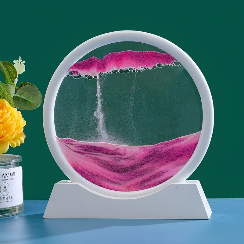 3D Moving Sand Art Picture — Decorative Glass Sandscape Hourglass