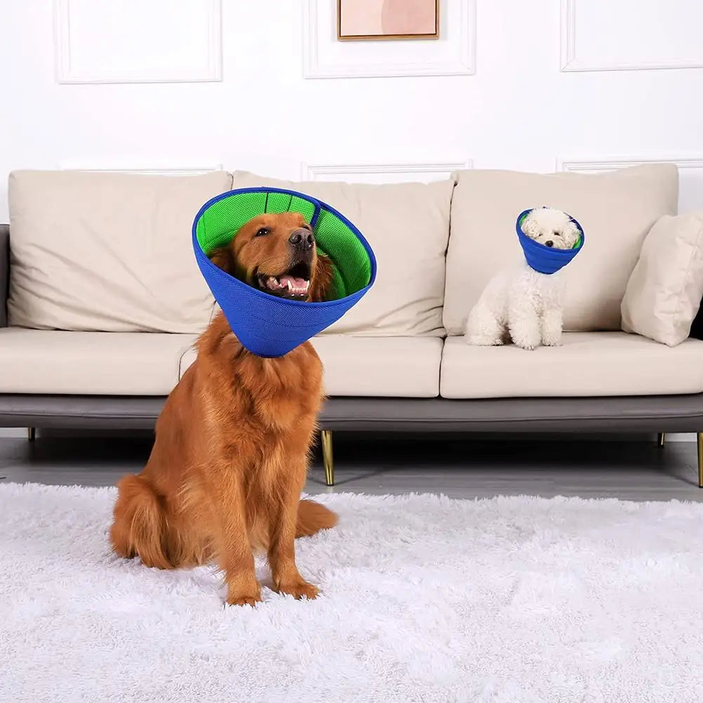 Protective Dog Recovery Cone — Breathable Mesh Elizabethan Collar