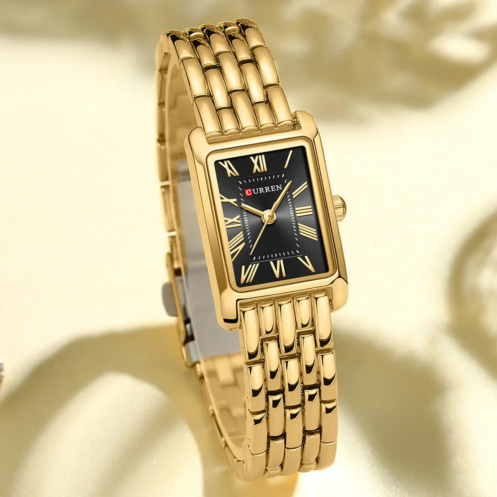 Curren Luxury Rectangle Women's Watch — Elegant Stainless Steel Bracelet