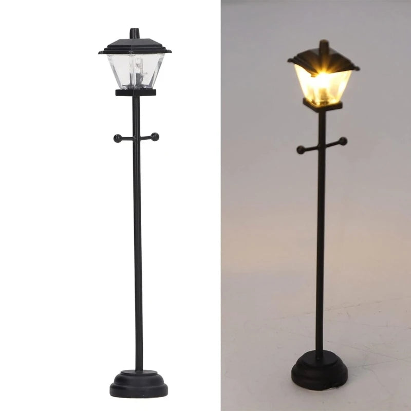 Miniature Dollhouse Table Lamp — Modern Bedside Reading Light Decor