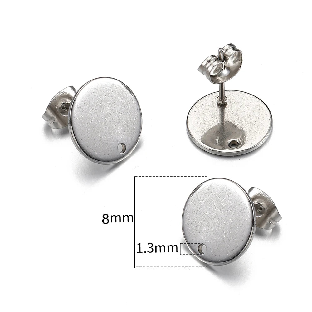 MINGXUAN Stainless Steel Earring Studs — DIY Jewelry Making Base Pins