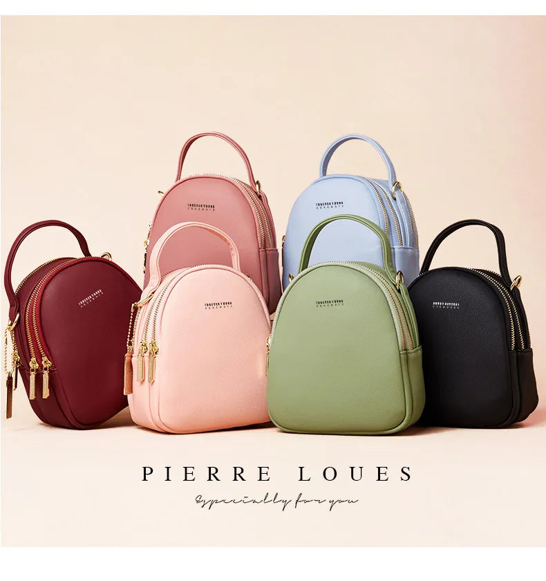 Mini PU Leather Backpack — Stylish Multi-Function Shoulder Bag for Women