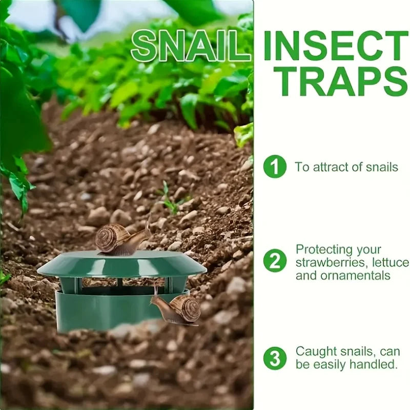 Reusable Snail and Slug Traps — Durable Garden Pest Catcher with Lid