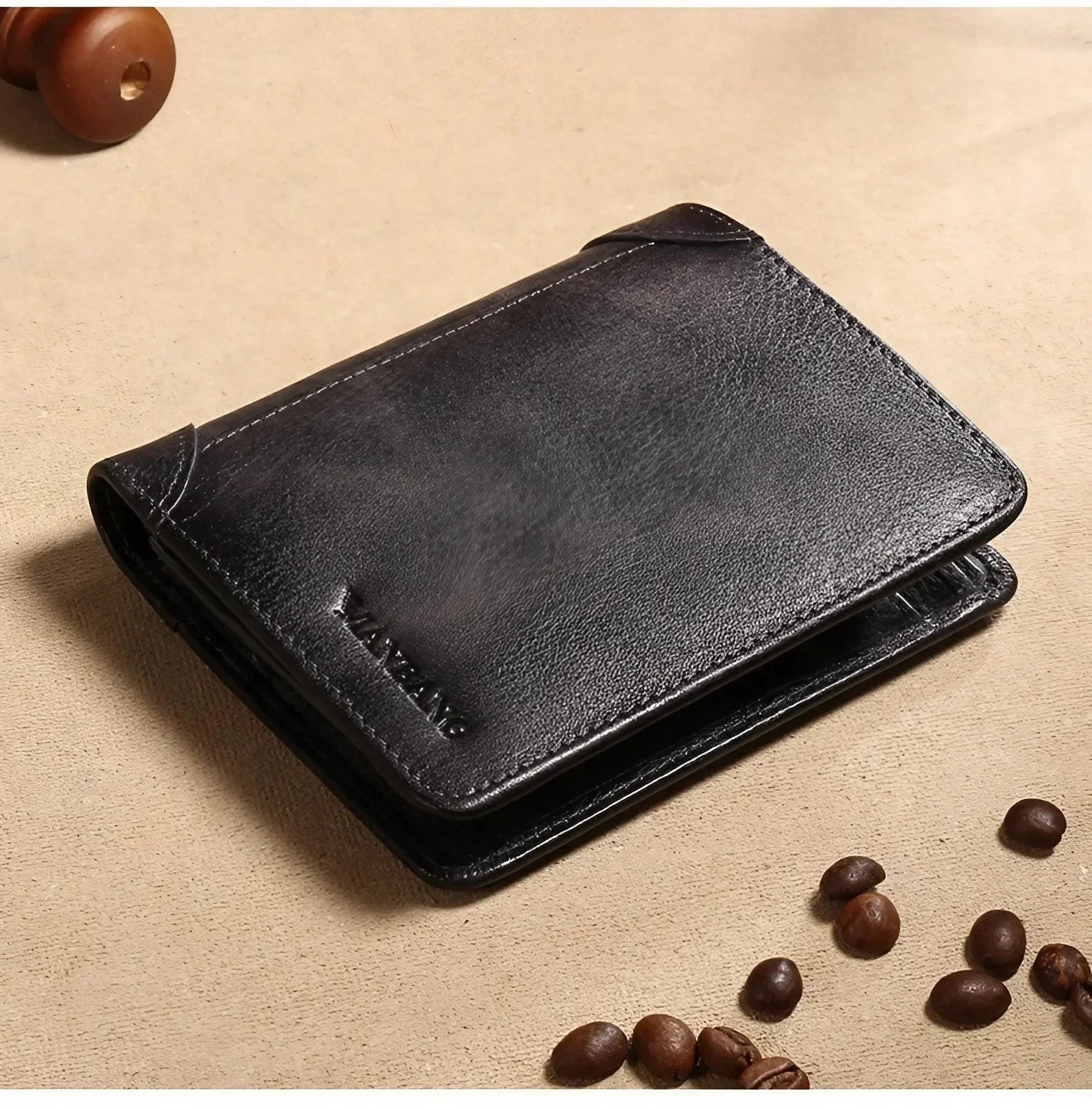 Genuine Leather Bifold Wallet — RFID Blocking Slim Card Holder