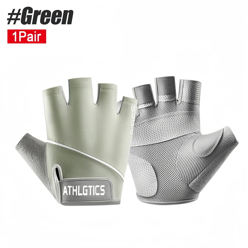 Breathable Fingerless Workout Gloves — Anti-Slip Grip for Gym & Cycling