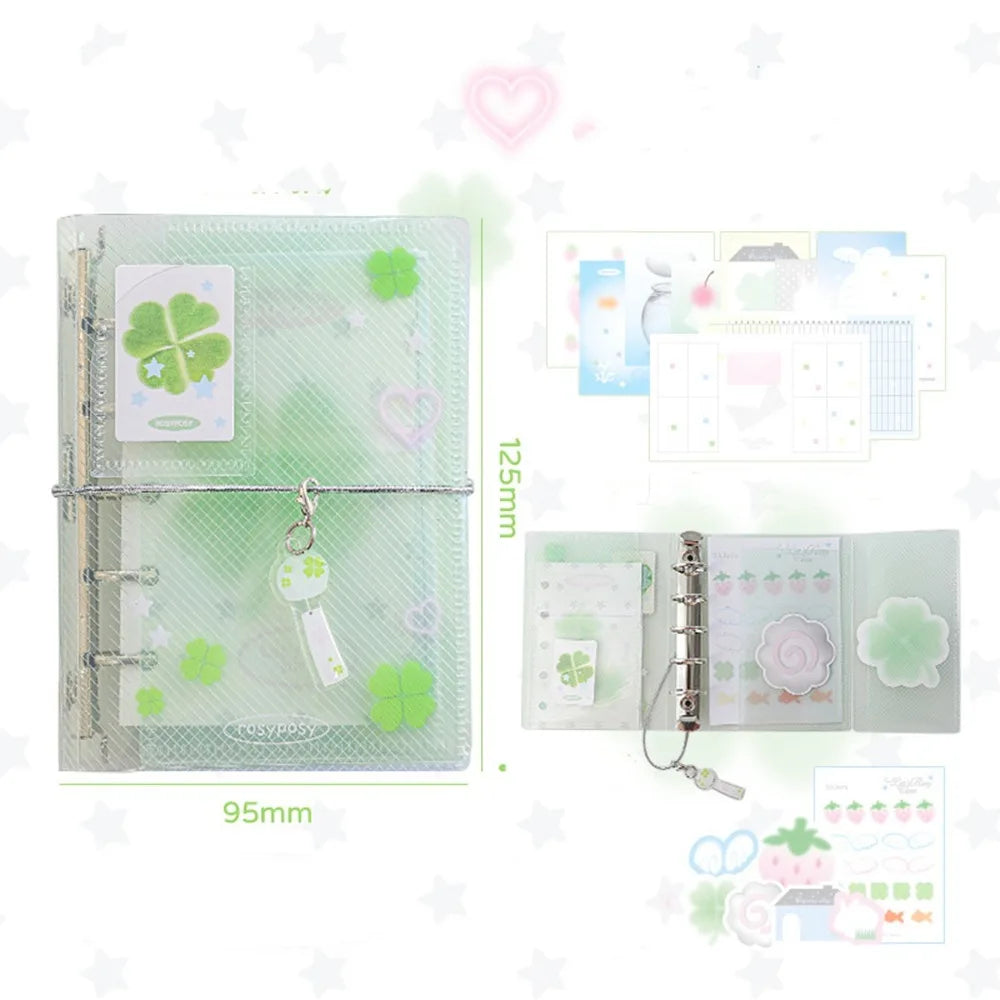 Cartoon Loose-Leaf Mini Notebook — Portable Twill Binder Journal