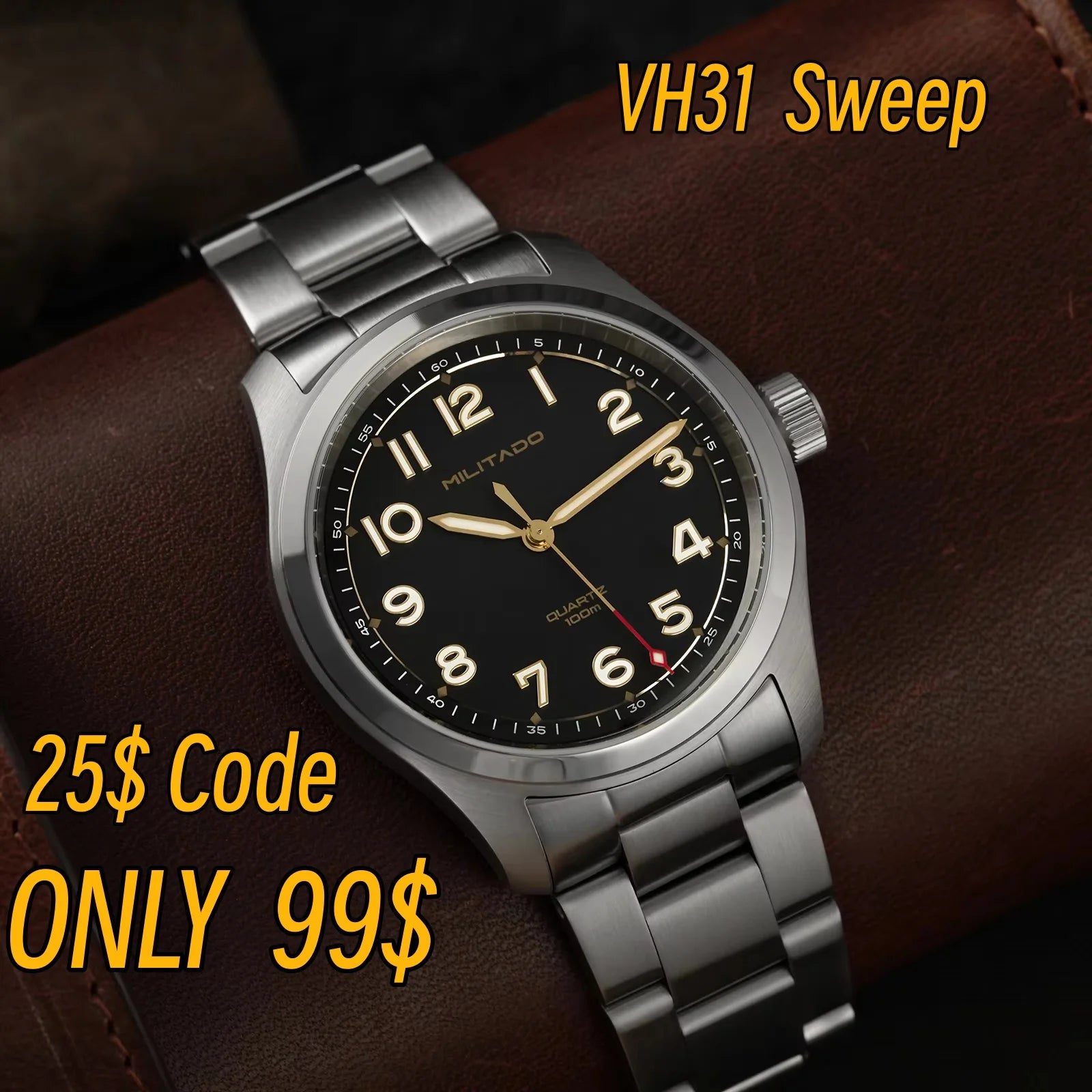 Militado ML08 Military Watch — Vintage Quartz Movement with Sapphire Crystal