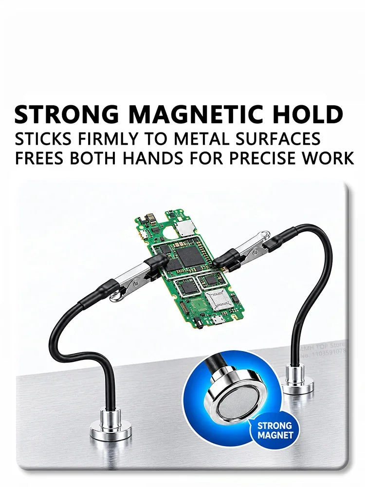 iLMH Magnetic Helping Hands — Flexible Soldering Workstation with Alligator Clips