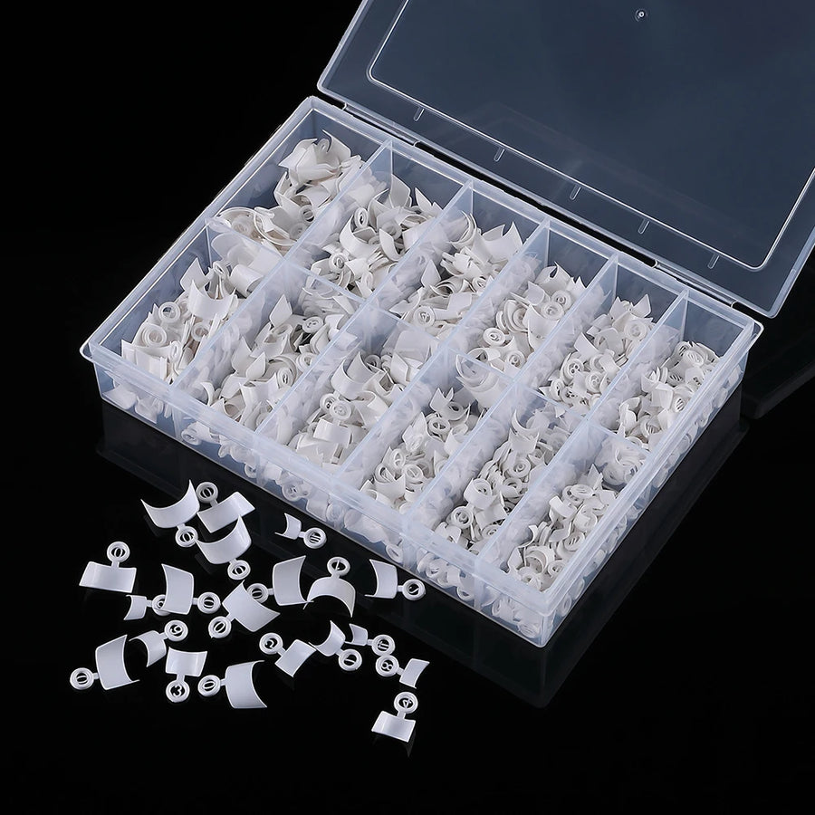 felaxuu Natural French Short Square Nail Tips — 600PCS Acrylic Half Cover Set