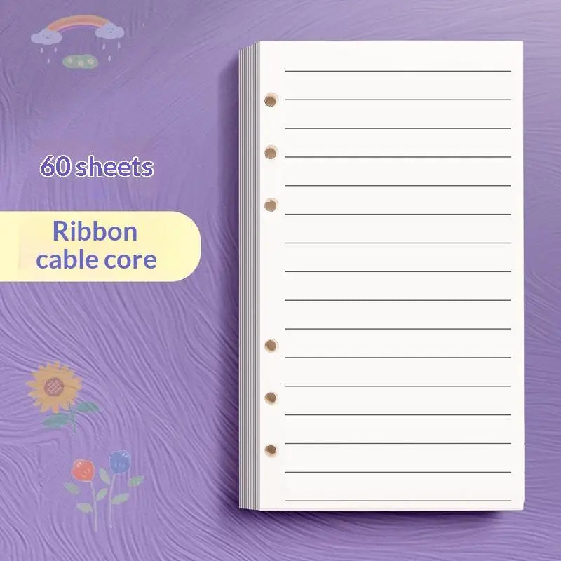 A6 6-Ring Binder Refill Paper — 60 Sheets of Premium Loose Leaf Inserts