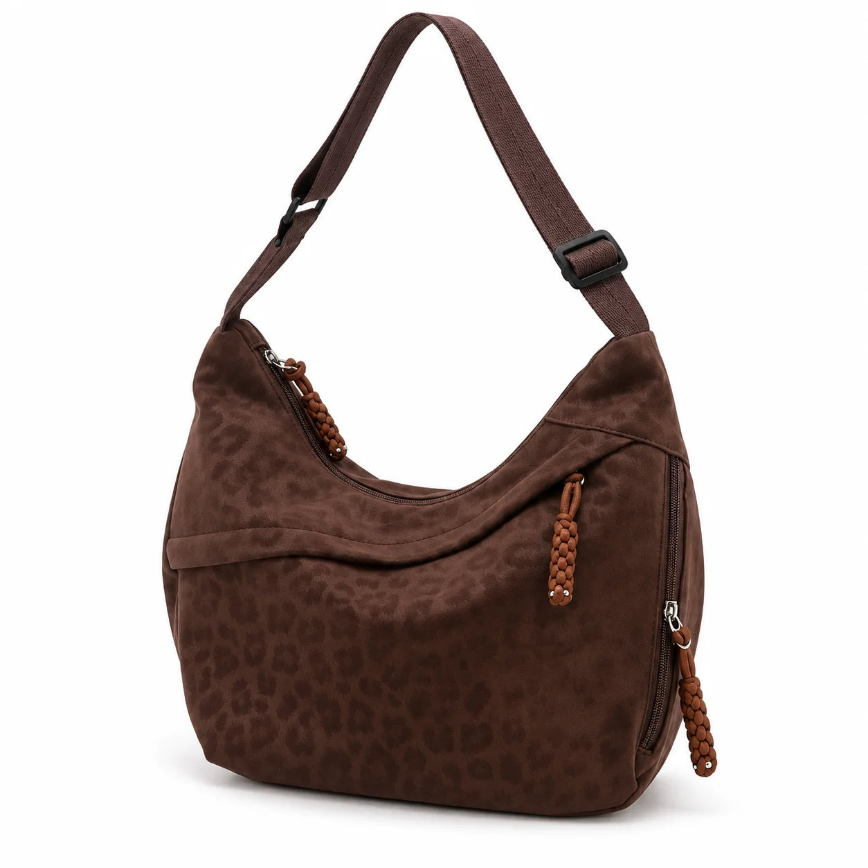 Vintage Leopard Print Hobo Bag — Large Capacity Shoulder Crossbody