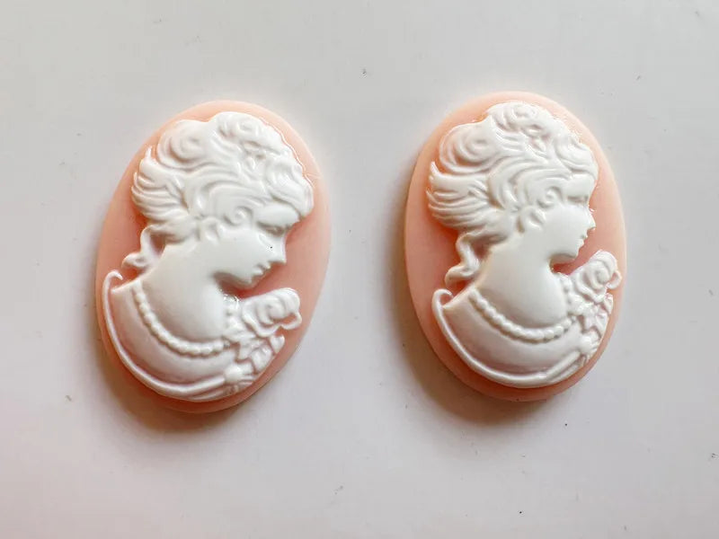 Oval Resin Cameo Charms — 20 Piece Flatback Jewelry Finding Set