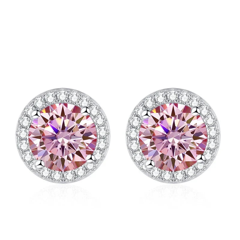 tezzc Moissanite Stud Earrings — Sparkling 925 Sterling Silver Jewelry