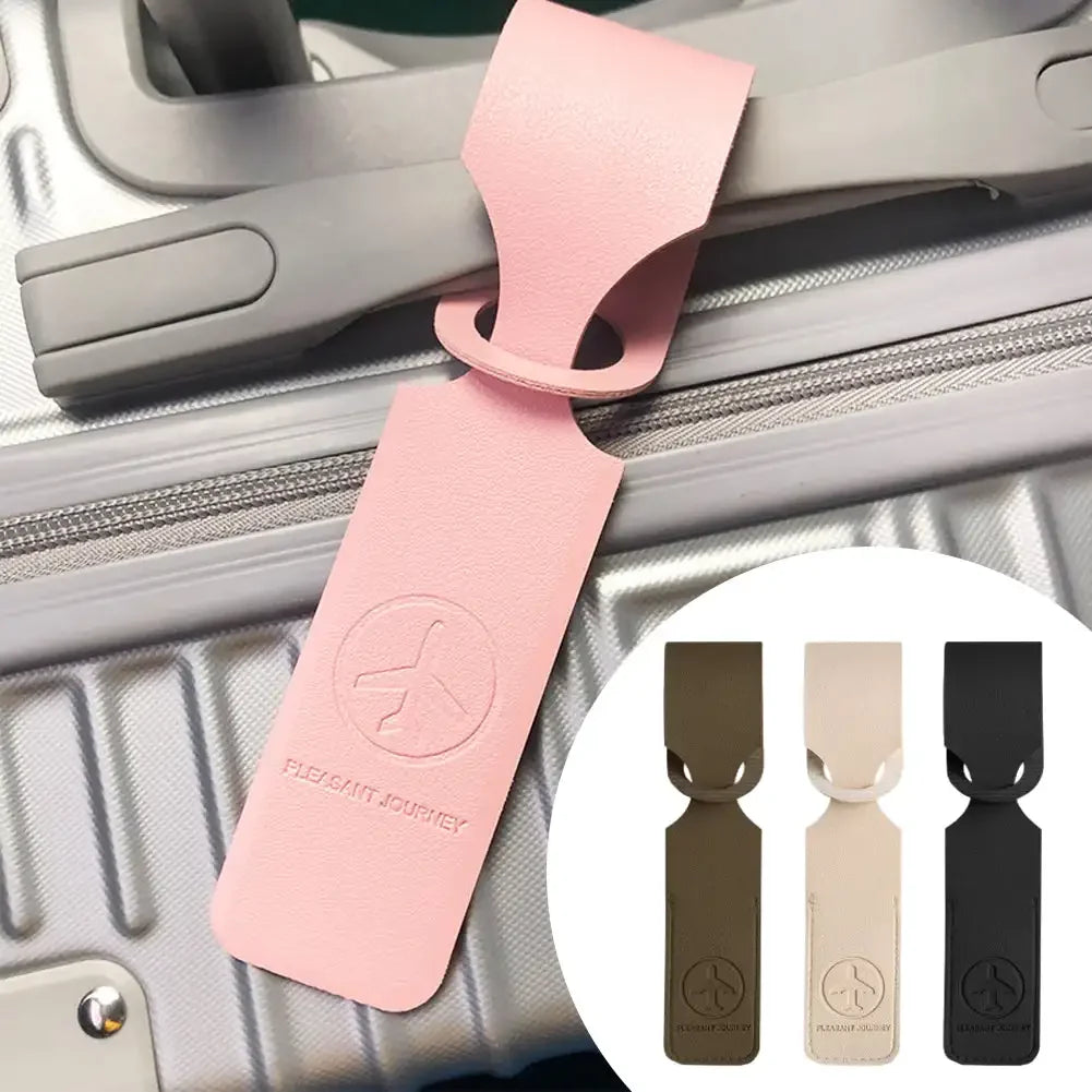 PU Leather Luggage Tag — Stylish Suitcase Identifier with ID Holder