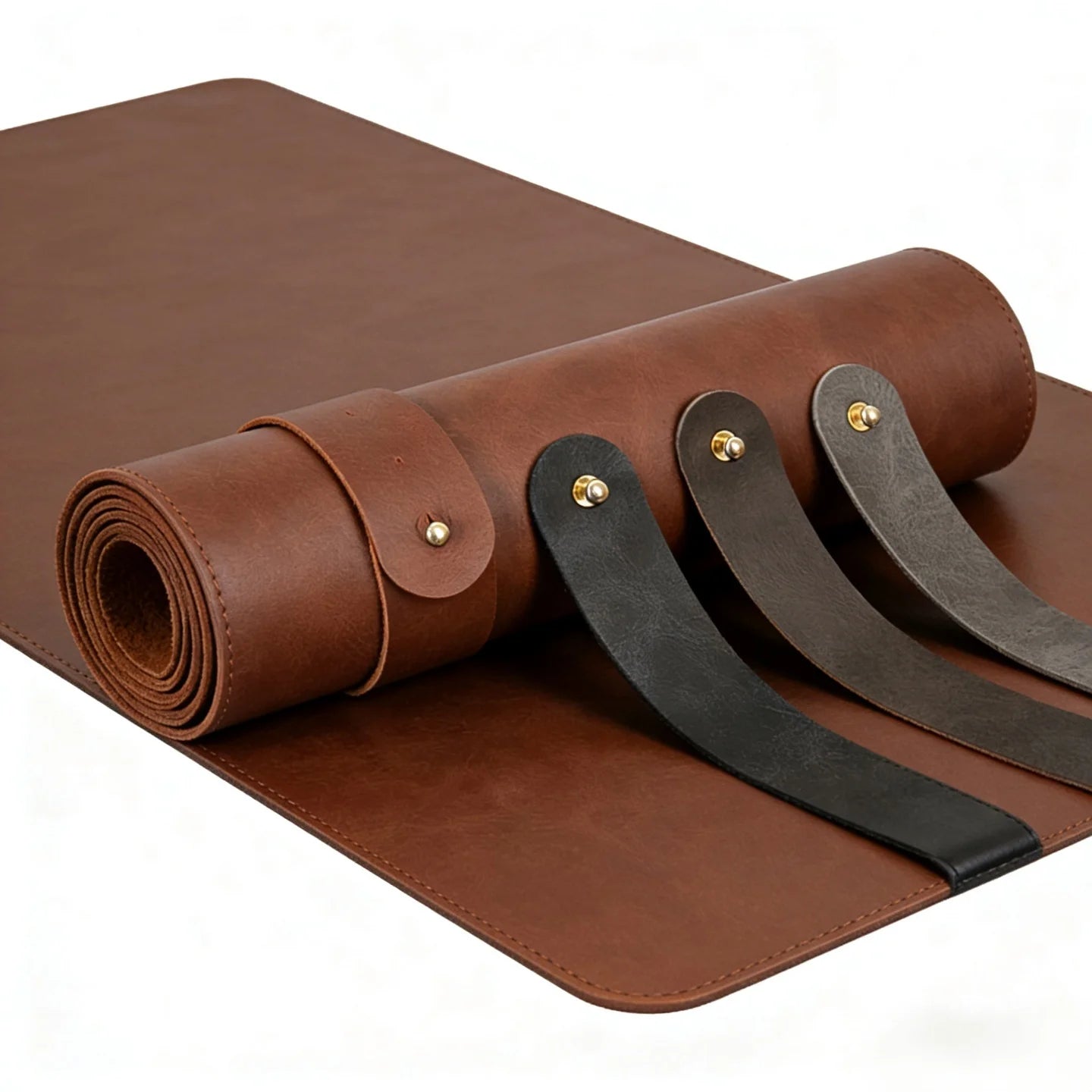 Luxe Faux Leather Desk Mat — Textured Writing Surface & Mouse Pad