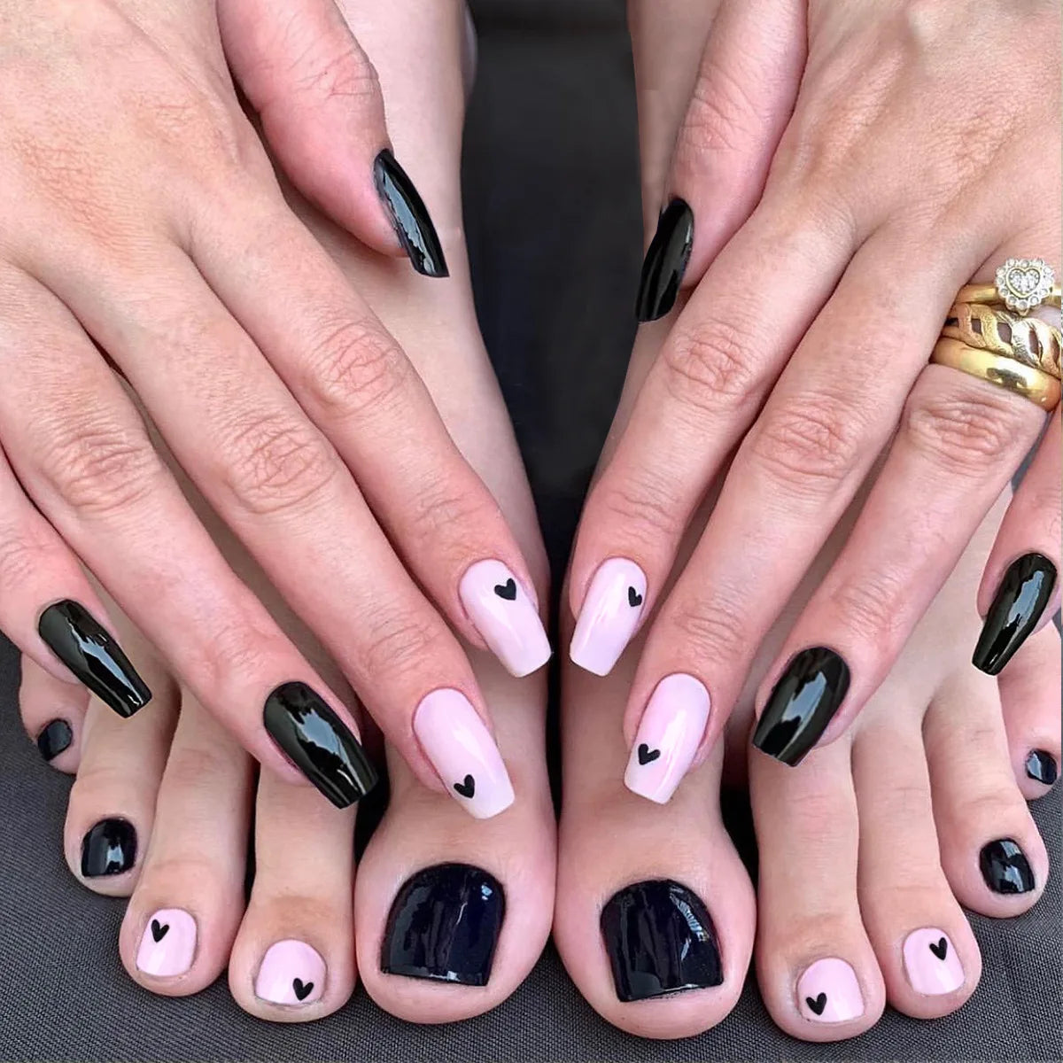 Press On Nail and Toe Nail Set — Complete Manicure Kit, 48 Pieces