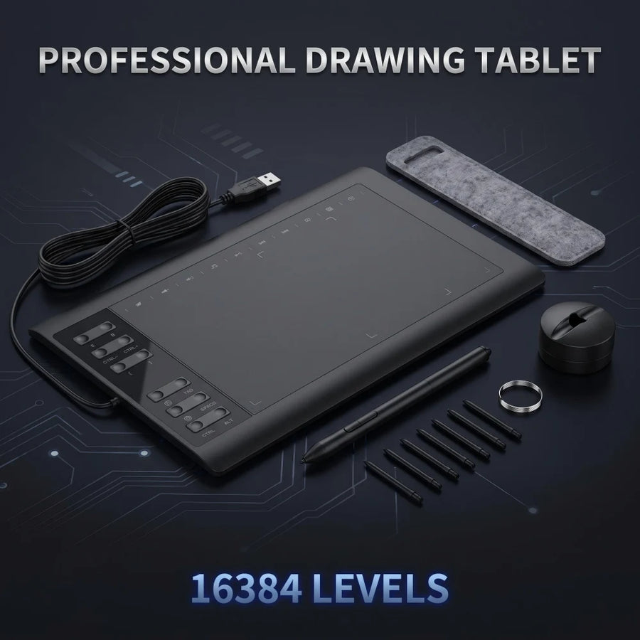 NULOXO Graphic Drawing Tablet — 16384 Pressure Levels Digital Art Pad