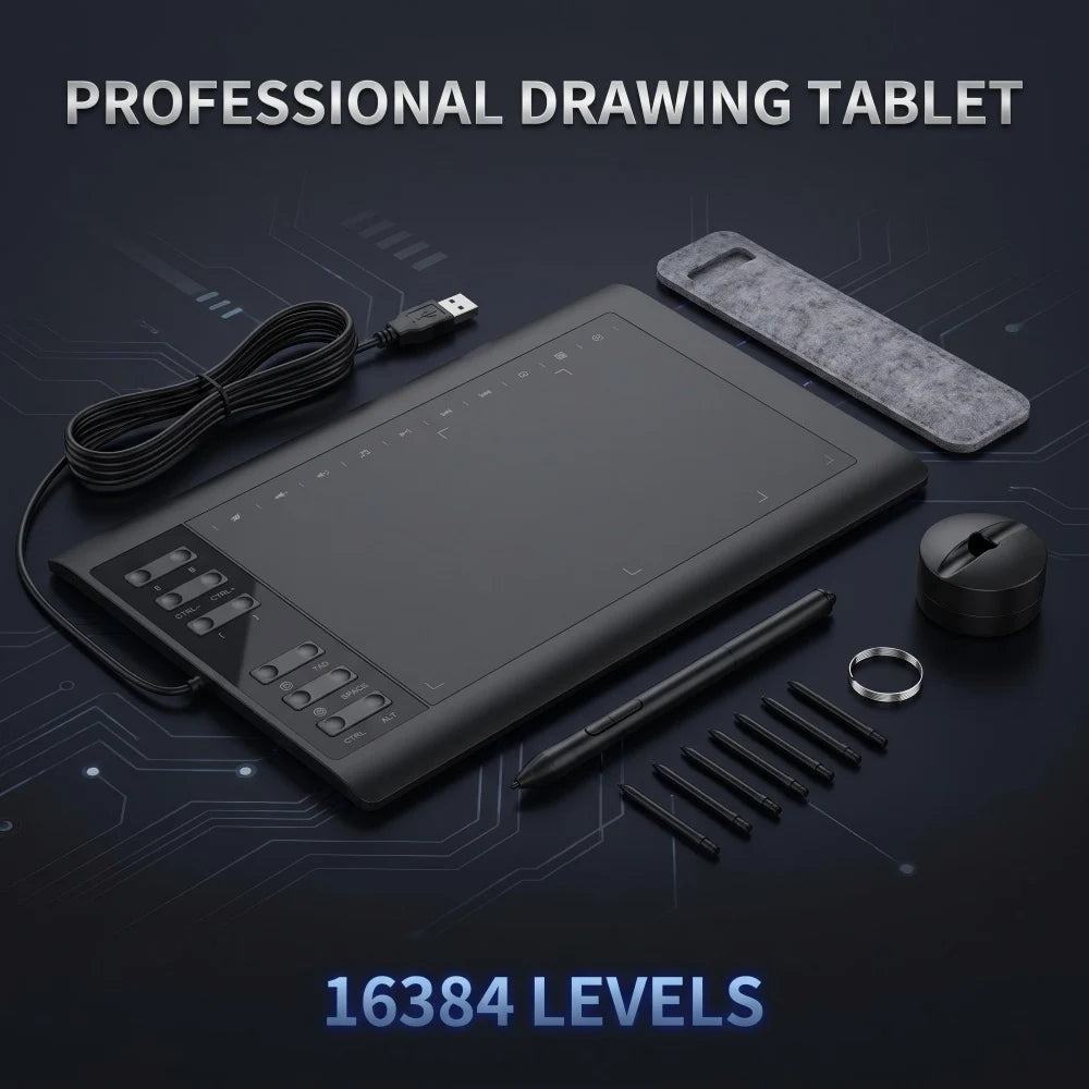 NULOXO Graphic Drawing Tablet — 16384 Pressure Levels Digital Art Pad