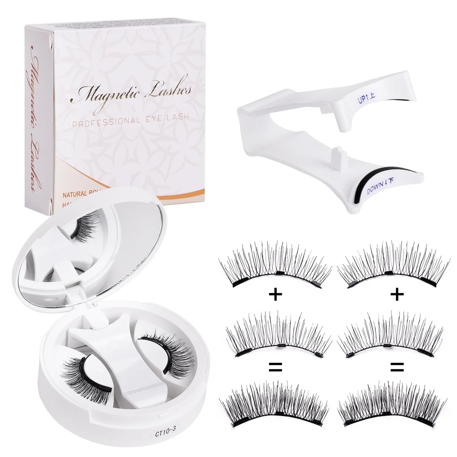 Goodobe Magnetic Eyelashes Set — Natural Long Strip Lashes with Tweezers