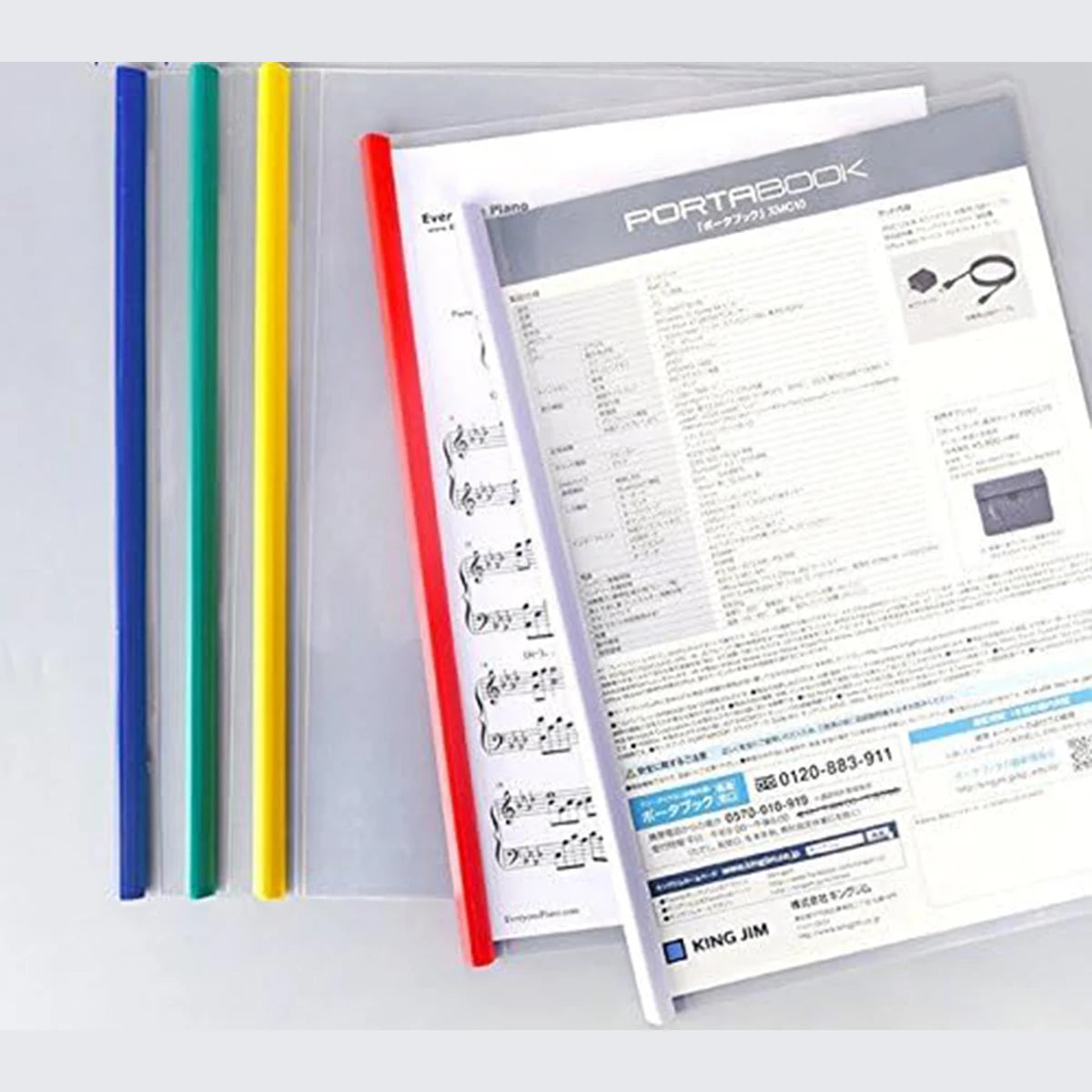 Plastic File Folders with Sliding Bar — Transparent Report Covers, 10 Pack