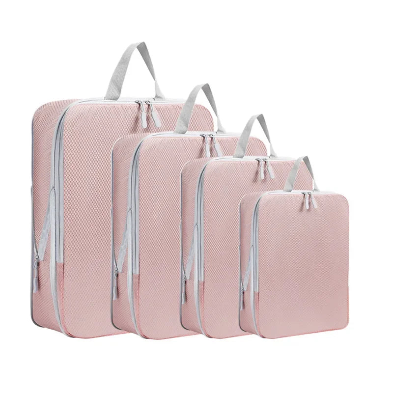 Luggage Organizer Set — Compressible Travel Packing Cubes with Handbag