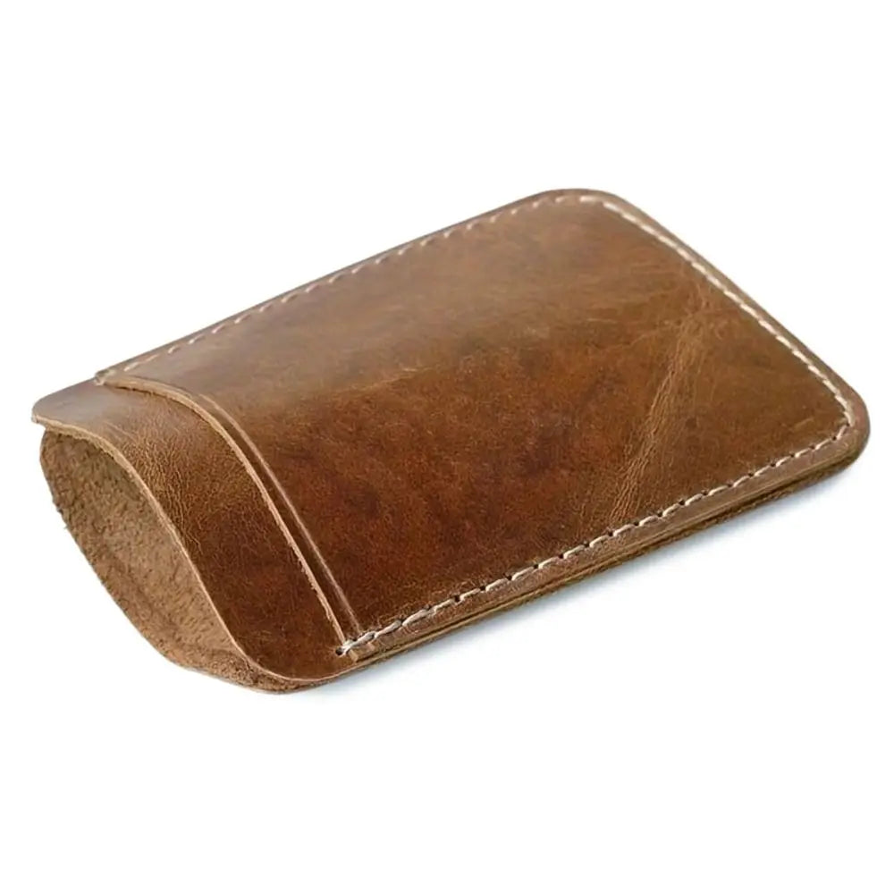 Genuine Leather Money Clip — Slim Minimalist Wallet with Card Slots