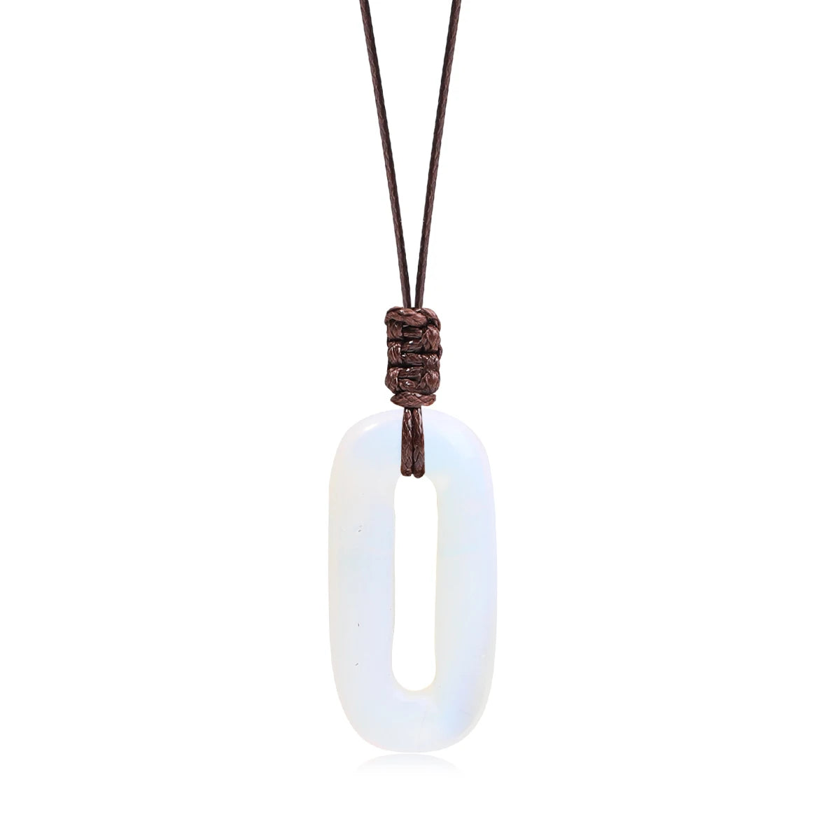 Natural Gemstone Circle Pendant — Ethnic Style Crystal Necklace