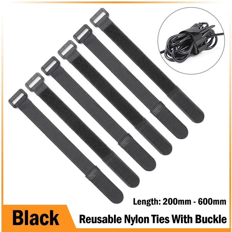 Reusable Nylon Cable Ties — Self-Adhesive Wire Organizer Straps