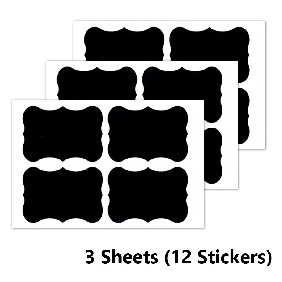 Waterproof Blackboard Stickers — Reusable Pantry & Spice Jar Labels