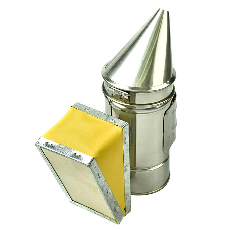 Stainless Steel Beekeeping Smoker — Manual Smoke Maker with Hanging Hook