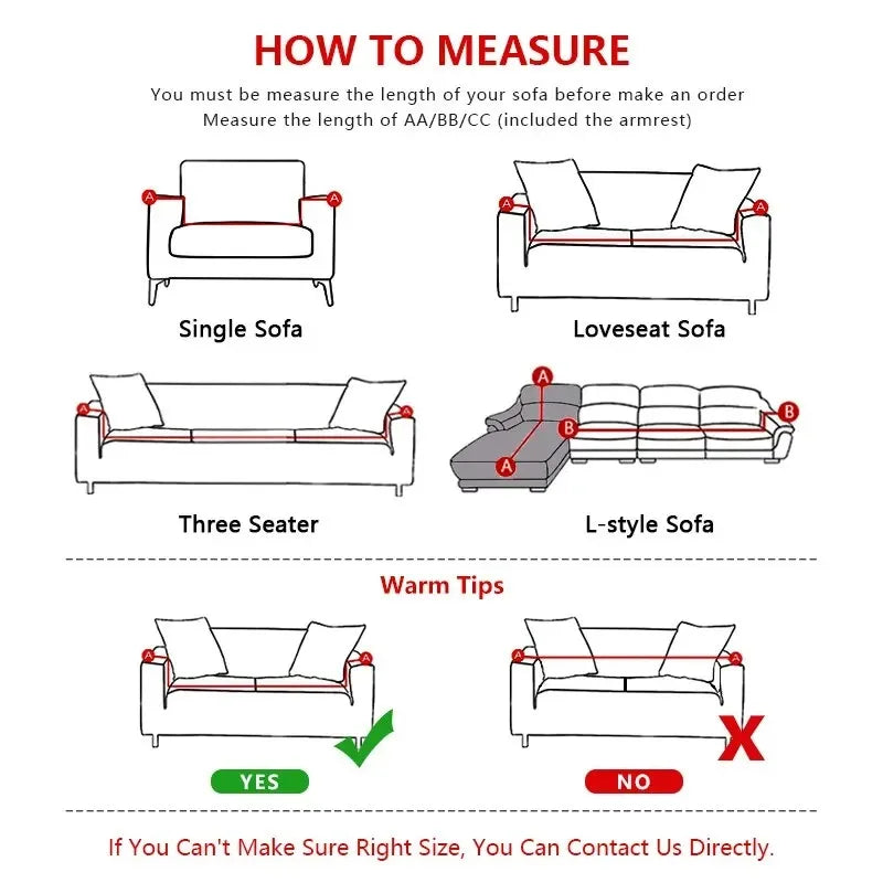Elastic Jacquard Fabric Sofa Cover — Stretchable Slipcover for Living Room