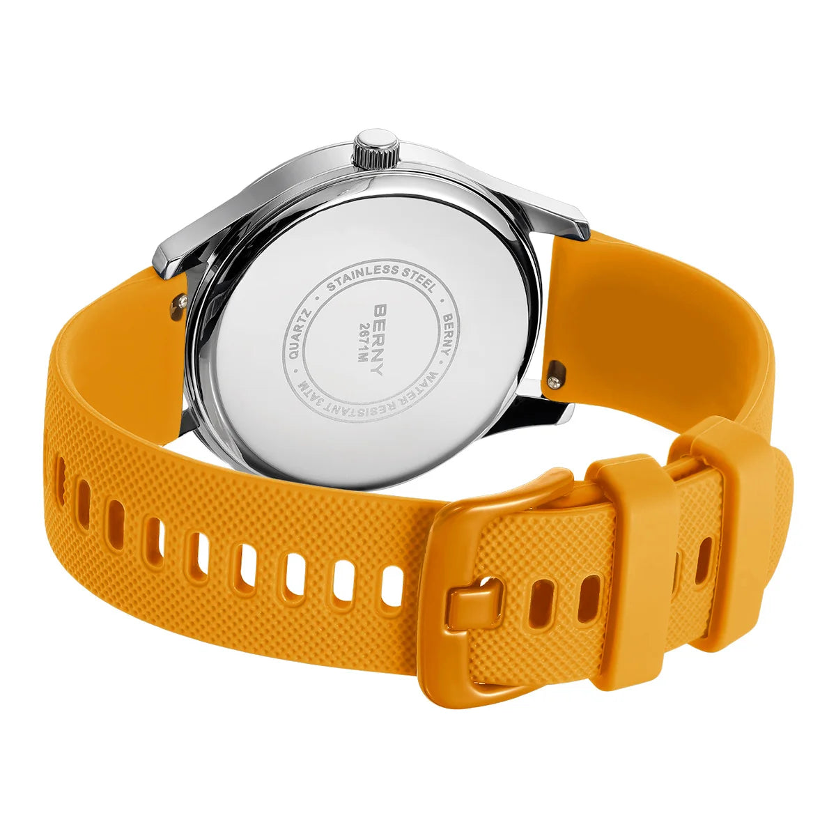 BERNY Men's Quartz Sport Watch — Casual Silicone Strap with Calendar