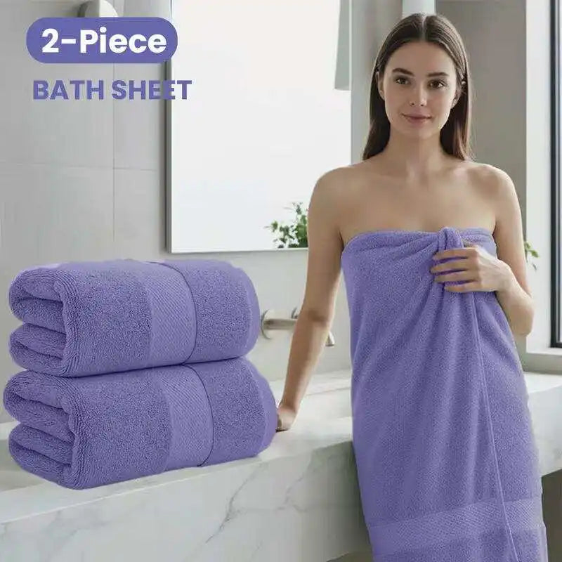 Oversized Cotton Bath Towel Set — Extra Large Absorbent Bath Sheets
