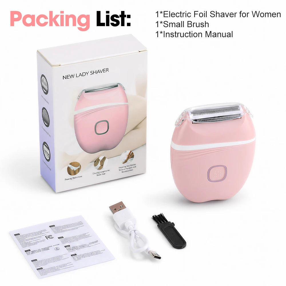 Hailicare Women's Electric Shaver — Portable 3-in-1 Mini Razor for Whole Body