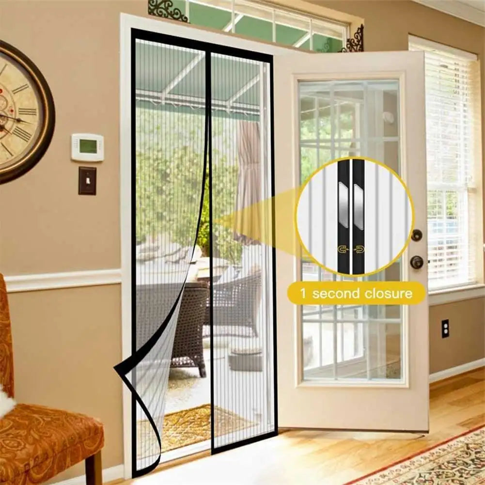 Magnetic Mesh Door Curtain — Automatic Closing Insect Screen