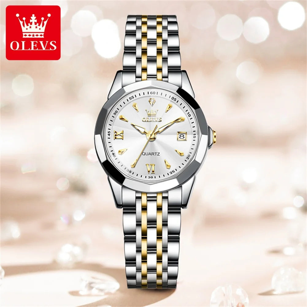 OLEVS 9998 Luxury Women's Watch — Waterproof Quartz with Calendar Window