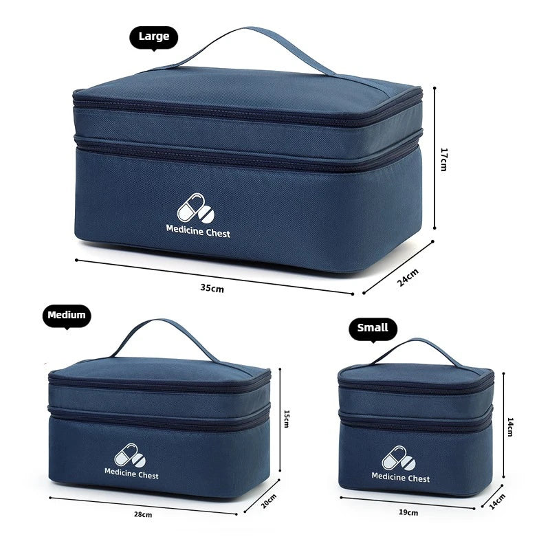 Portable Medicine Storage Bag — Multi-Layer Emergency First Aid Organizer
