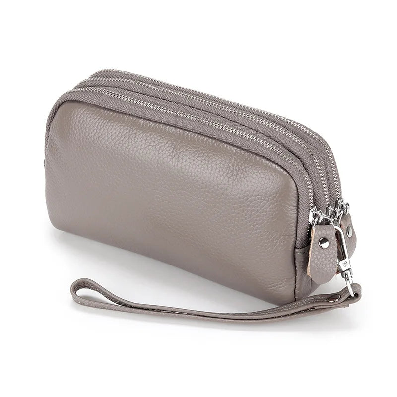 macroupta Genuine Leather Long Wallet — Large Capacity Wristlet Clutch