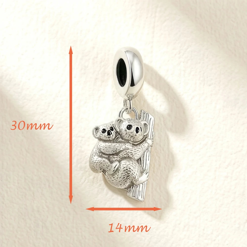 Thaddaeus Koala Charm Pendant — 925 Sterling Silver Animal Jewelry