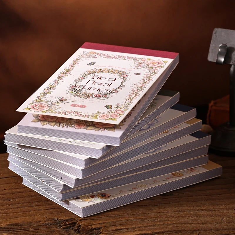 Flower Border Sticker Sheets — Decorative Scrapbooking Material for Journals