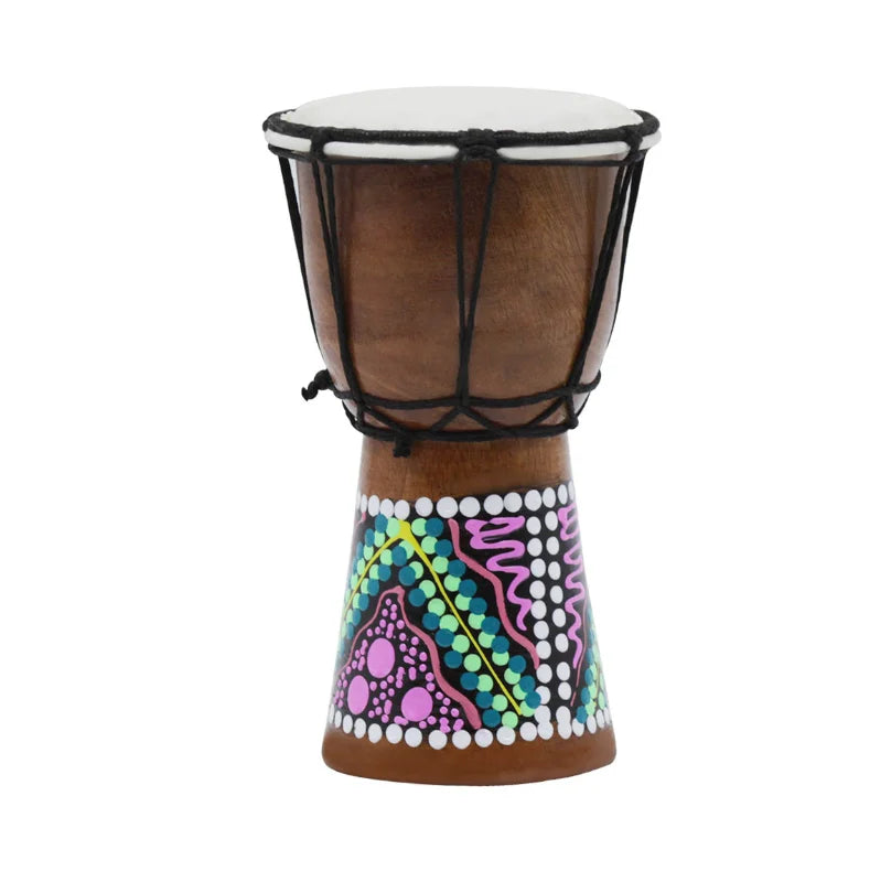 Handmade Wooden Djembe Drum — Miniature African Percussion Instrument