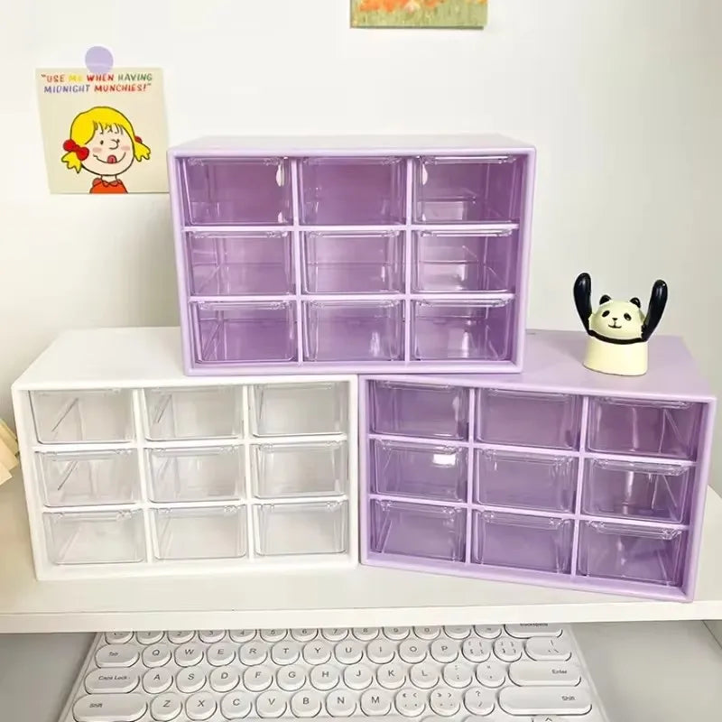 Clear Plastic Desk Organizer — Multi-Section Storage with Mini Drawers