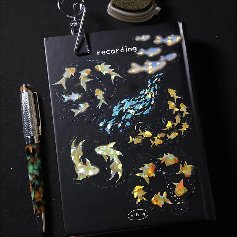 Fish and Butterfly Music Note Stickers — 10 Sheet Set for Scrapbooking
