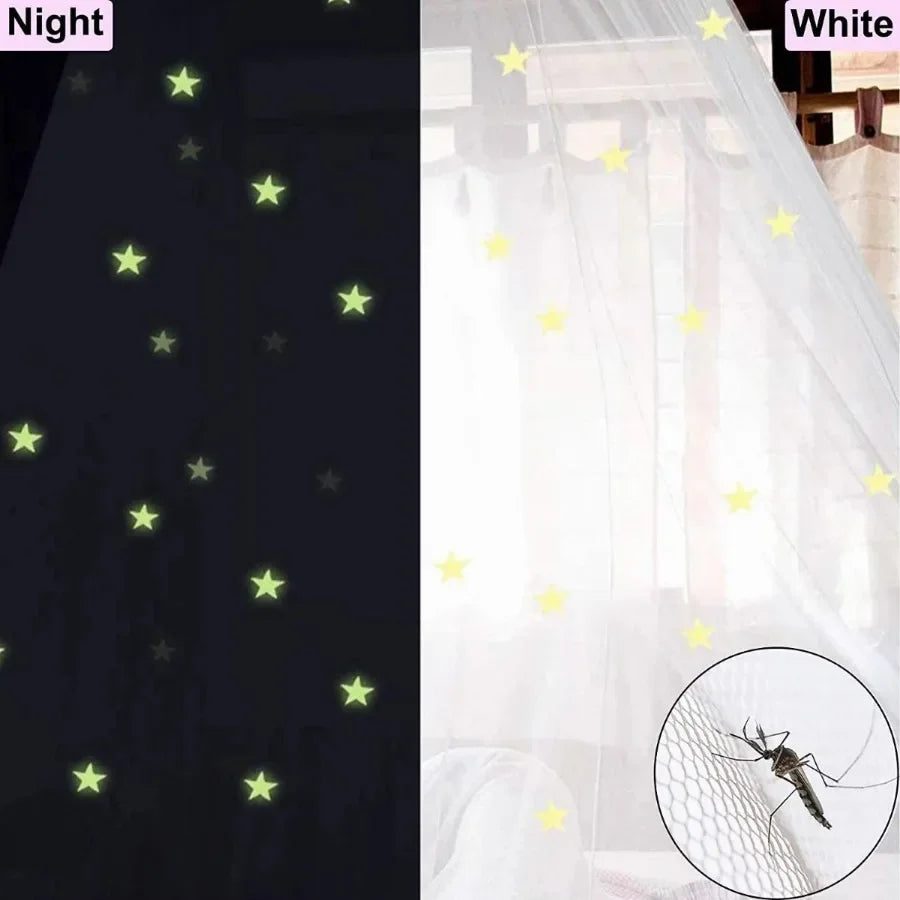 Star Decor Mosquito Net Canopy — Dreamy Night Light Bed Tent for Kids